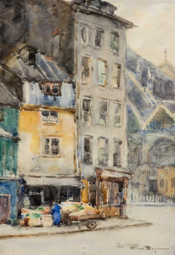 Herman Bogman jr. (1890-1975) - Winkelstraatje, Antiek en Kunst, Kunst | Schilderijen | Klassiek, Ophalen of Verzenden