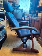 Moizi stoel fauteuil met krukje, Ophalen, Gebruikt, Hout, 75 tot 100 cm