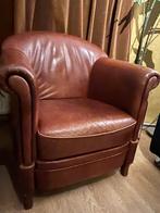 clubfauteuil cognac, Huis en Inrichting, Fauteuils, Ophalen, Minder dan 75 cm, Leer, Zo goed als nieuw