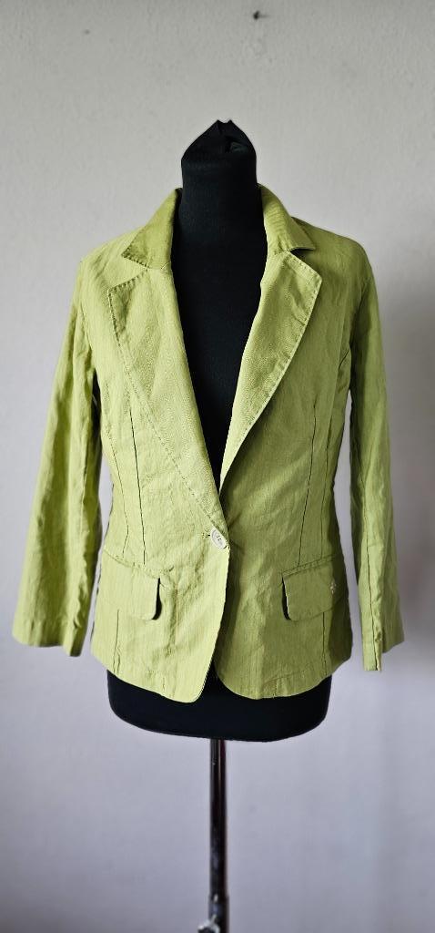 groene linnen blazer van Donaldson maat 38 (29625), Kleding | Dames, Dames-kledingpakketten, Zo goed als nieuw, Maat 38/40 (M)