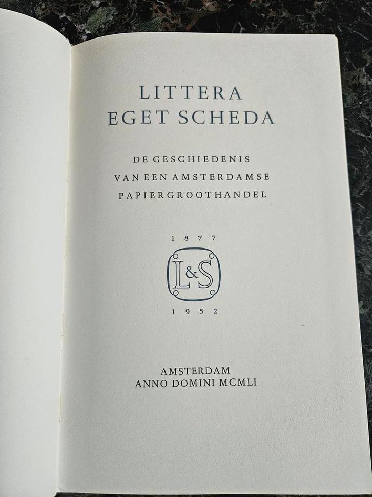 Littera Eget Scheda - Amsterdamse Papierhandel, 1951, Boeken, Geschiedenis | Stad en Regio, Gelezen, 20e eeuw of later, Ophalen of Verzenden