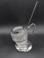 Vintage jam/confiture potje in zilverkleurige houder, Ophalen of Verzenden