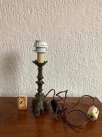 Kitsch koper brons elektrische kandelaar lampvoet op voetjes, Brons of Koper, Ophalen of Verzenden, Zo goed als nieuw, Kandelaar