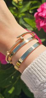 14k gouden spijkeramband en love armband bangle - NIEUW 🎁, Nieuw, Ophalen of Verzenden, Nvt, Nvt
