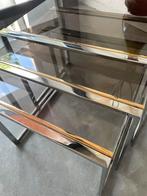 Vintage bijzettafeltje jaren 70 goud zilver, Ophalen