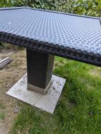 Tuintafel gevlochten, Tuin en Terras, Tuintafels, Ophalen, Gebruikt, Rechthoekig, Kunststof