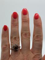 V119 Prachtige zilveren ring tijgeroog steen maat 18,5, Sieraden, Tassen en Uiterlijk, Antieke sieraden, Ophalen of Verzenden