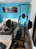 Fitness apparaat + gewichten, Benen, Krachtstation, Ophalen of Verzenden, Zo goed als nieuw