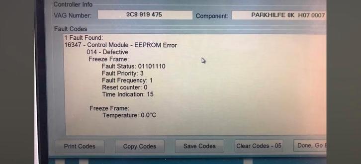 VW Passat Park Assist EEPROM-foutcode, Auto diversen, Overige Auto diversen, Ophalen