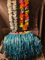 Hawaii rokje en bloemenkransen, Carnaval, Maat 42/44 (L), Ophalen of Verzenden, Zo goed als nieuw