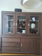 Servieskast/ Vitrinekast met  veel opbergruimte., Huis en Inrichting, Kasten | Vitrinekasten, Ophalen, 100 tot 150 cm, Glas, Zo goed als nieuw