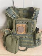 Airsoft tactical vest army green met pouches, Ophalen, Gebruikt
