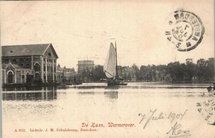 Wormerveer De Zaan  st 1904  lichtdruk Schalekamp A. 832, Verzamelen, Ansichtkaarten | Nederland, Gelopen, Noord-Holland, Voor 1920