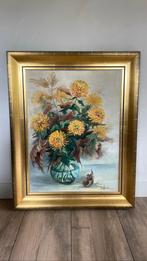 Olieverfschilderij  van chrysanten op vaas,  Rob Hessels, Ophalen
