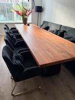 Deno eetkamer tafek 10 p 340 cm met stoelen en bankjes, Ophalen of Verzenden, Zo goed als nieuw