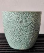 PTMD mintgroene keramieken bloempot, 11 cm hoog, dm 11 cm, Tuin en Terras, Gebruikt, Rond, Binnen, Ophalen of Verzenden