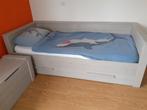Bed Woood Dennis betongrijs, Ophalen, 85 tot 100 cm, Gebruikt, Lattenbodem