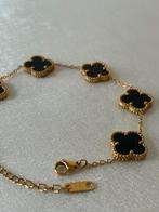 Stainless steel klaver armbandje, Sieraden, Tassen en Uiterlijk, Armbanden, Ophalen of Verzenden, Zo goed als nieuw, Zwart, Staal