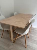 Ikea klaptafel uitschuiftafel inclusief vier stoelen, Huis en Inrichting, Ophalen, 50 tot 100 cm, Zo goed als nieuw, 150 tot 200 cm