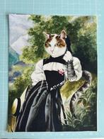 Lapje katoen poes/kat in kostuum victoriaans, Overige kleuren, Nieuw, Ophalen of Verzenden, Katoen