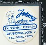 Sticker: Johnny Pannekoeken Poffertjes - Zandvoort, Verzamelen, Ophalen of Verzenden, Zo goed als nieuw, Bedrijf of Vereniging