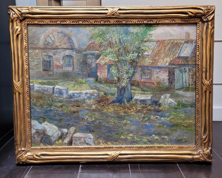 Fernand WILLAERT, de oude schuur, Antiek en Kunst, Kunst | Schilderijen | Klassiek, Ophalen of Verzenden