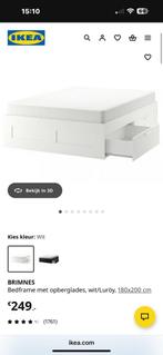 Brimnes bed Ikea wit 1.80 meter IZGS, Huis en Inrichting, Slaapkamer | Bedden, Wit, Tweepersoons, Zo goed als nieuw, Hout