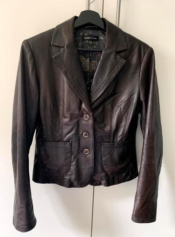 ARMA Women donkerbruine leren jas - colbert maat 40 beschikbaar voor biedingen