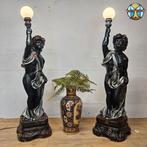 Set Blackamoor puti vloerlampen (resin) 2 barok stijl lampen, Kunststof, Gebruikt, Barok, .