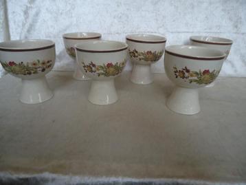 6 Vintage Royal Doulton, Lambeth Stoneware goblets/kelken beschikbaar voor biedingen
