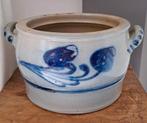 Antieke Keulse aardewerk pot met blauwe decoratie, Ophalen