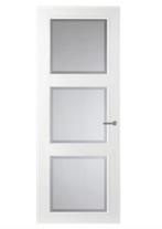 Binnendeur wit met glas 201x 93 met tochtvaldorpel, Doe-het-zelf en Verbouw, Deuren en Horren, Ophalen, 80 tot 100 cm, Binnendeur