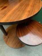 Art Deco bijzettafel vintage retro houten tafel draaien rond, 60 cm of meer, Rond, Gebruikt, Minder dan 55 cm