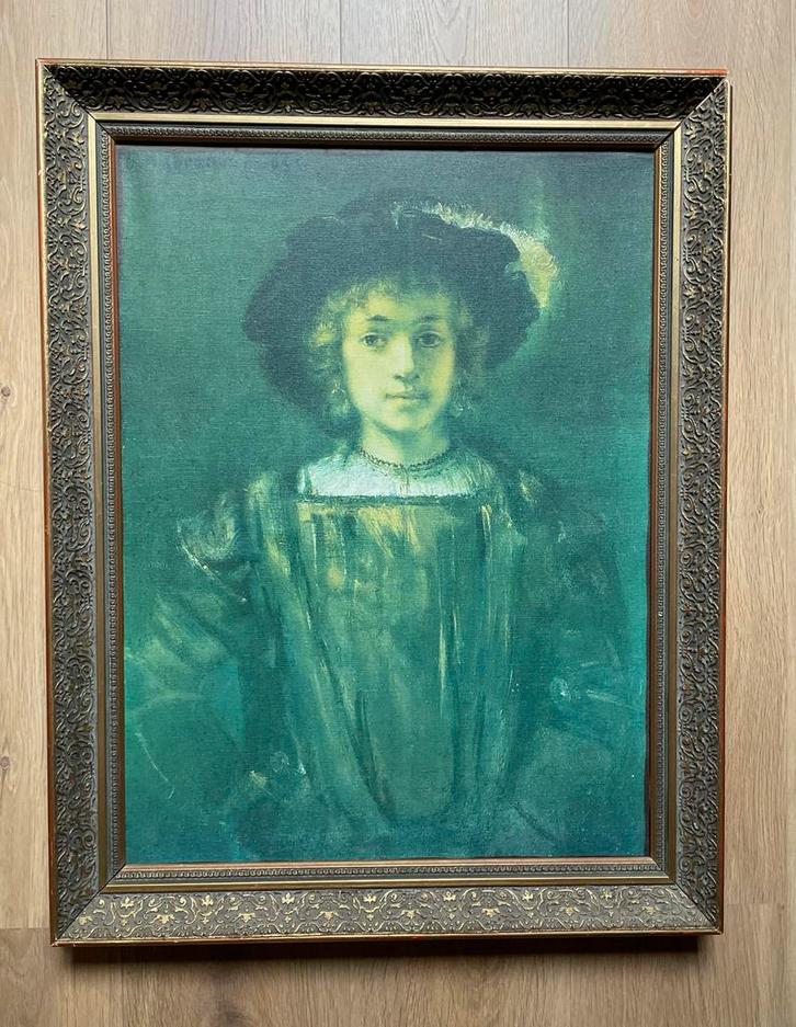 Prent op doek, Titus van Rijn, goudkleurige lijst, Antiek en Kunst, Kunst | Schilderijen | Klassiek, Ophalen