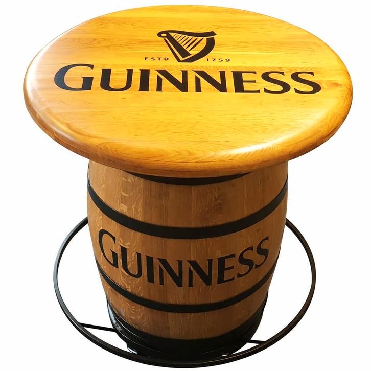 GUINNES wijnvat statafel met massief eiken blad, Verzamelen, Biermerken, Nieuw, Overige typen, Overige merken, Ophalen of Verzenden