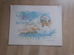 litho 'Zwemmen' van Wim Hoogstraten gesigneerd, Antiek en Kunst, Ophalen of Verzenden