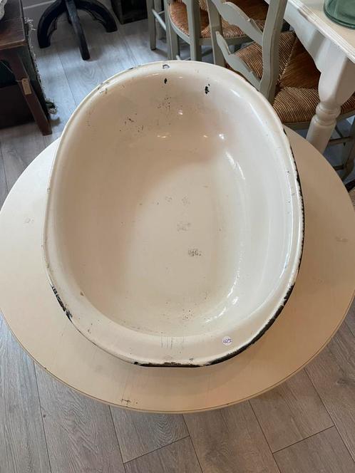 Emaille Badje, Bad, Schaal, Brocante, Cremekleurig, Antiek en Kunst, Antiek | Emaille, Ophalen