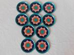 10 Vintage onderzetters van Tomado, blik, blauw met roze ste, Ophalen of Verzenden, Overige typen