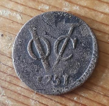 VOC duit Holland 1751 (lot 2) beschikbaar voor biedingen