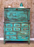 India Ibiza kast/ vintage apothekerskast/ ladekast, Antiek en Kunst, Ophalen