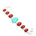 Triplet Opaal rood Koraal Armband, Sieraden, Tassen en Uiterlijk, Armbanden, Verzenden, Nieuw, Met edelsteen, Rood