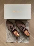 Santoni suede veterschoen (45), Kleding | Heren, Schoenen, Ophalen of Verzenden, Zo goed als nieuw, Bruin