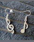 Oorbellen muziek Swarovski, Sieraden, Tassen en Uiterlijk, Oorbellen, Verzenden, Nieuw, Zilver, Hangers