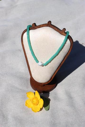Necklace Glass, Baroque Pearl, 925 Silver beschikbaar voor biedingen