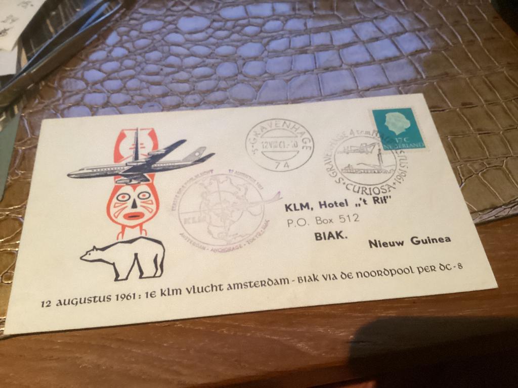 No9268 KLM  Amsterdam Biak  12-8-1961 klein formaat Heb ook, Ophalen, Onbeschreven, Nederland