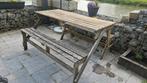 bank en picknick tafel in een, Tuin en Terras, Picknicktafels, Ophalen, Gebruikt, Rechthoekig