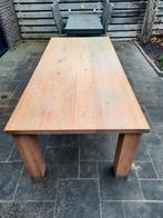 Massief Eikenhouten Tafel - 220x100, Ophalen, Gebruikt, 100 tot 150 cm, Eikenhout