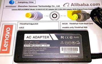Lenovo G-XHH16 20V 3.25A 65W Thinkpad Adapter oplader kabel beschikbaar voor biedingen