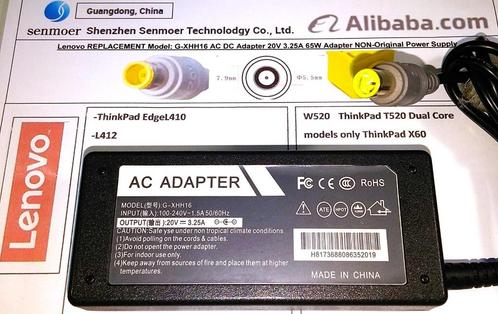 Lenovo G-XHH16 20V 3.25A 65W Thinkpad Adapter oplader kabel, Computers en Software, Laptop-opladers, Zo goed als nieuw, Ophalen of Verzenden