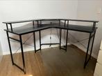 Hoekbureau zwart, Huis en Inrichting, Tafels | Sidetables, Ophalen, 100 tot 150 cm, Zo goed als nieuw, Overige vormen